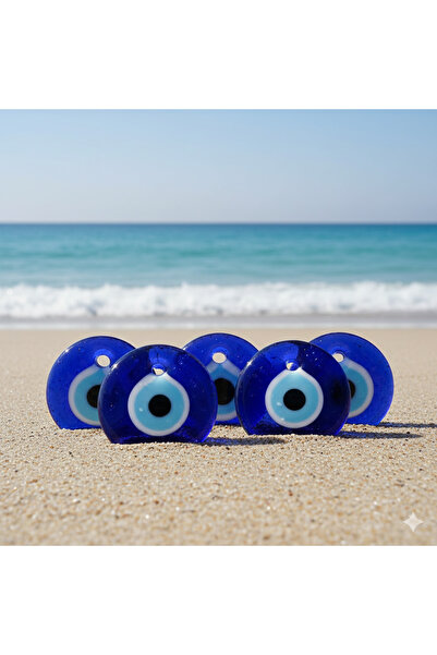 iğne izi 8 cm Large Glass Nazar Bead Set (Set of 5)