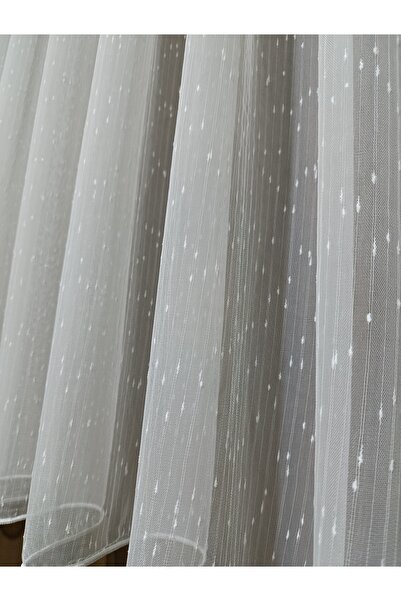 ilora home Dikey çizgili Damla model keten görünümlü ütü istemez perde 1/2 ka...