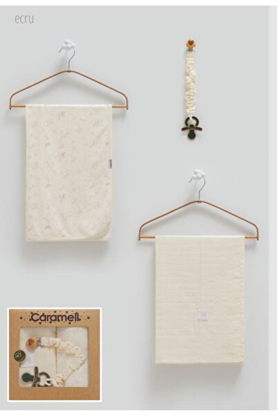 Caramell İncibaby 100% Cotton Baby Girl Set of 3 (1 Muslin Blanket + 1 Combed...