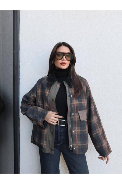 Marjinal Ekose Astarlı Gabardin Ceket