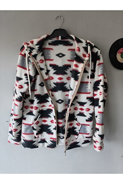 Sublime Butik Unisex Polar Desenli Welsoft Fermuarlı Cepli Hırka