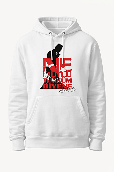 Infire clothing Unisex 100% Cotton Atatürk Printed Hooded Sweatshirt