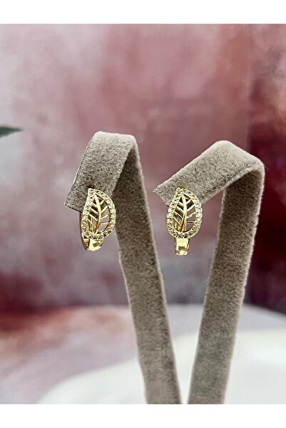 XUPING JEWELRY Leaf Patterned Stone Small Hoop Earrings