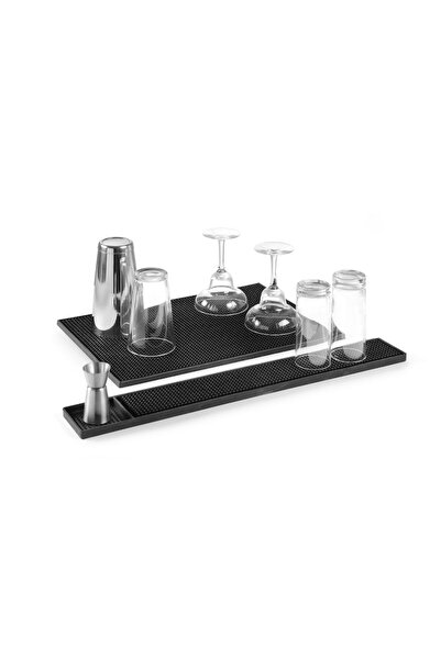 HENDI Covoraș profesional antiderapant pentru bar, din cauciuc, tavă de scurgere pentru barman, 455x305x10 mm, lavabil în mașina de spălat vase