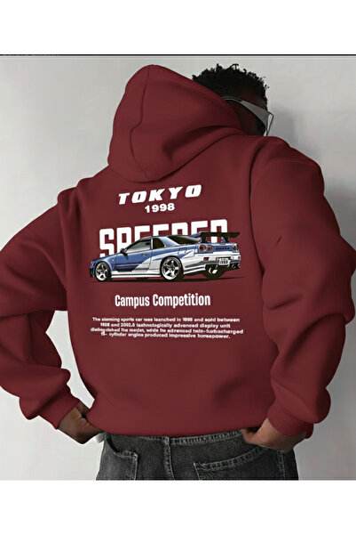 Mayer Butik Unisex Men/Women Tokyo Printed Cotton Oversized Hooded Sweatshirt