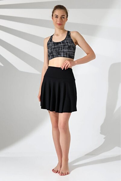 SUERTO Yüksek Bel Şortlu Etekli Badi Bikini Mayo Takımı Badi İç kısmına Dikil...