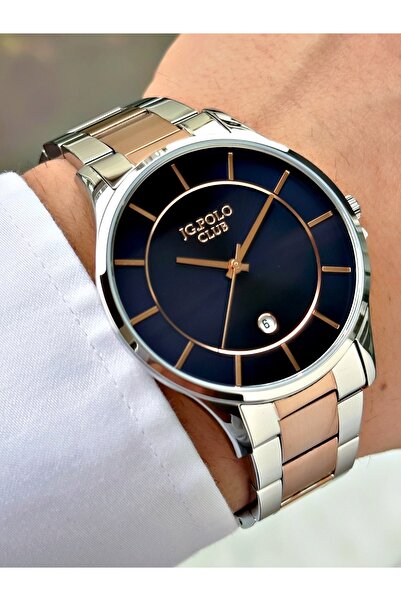 JG. Polo Club Takvimli Bakır-Lacivert Renk 5 ATM Su Geçirmezlik Çelik Kasa Er...