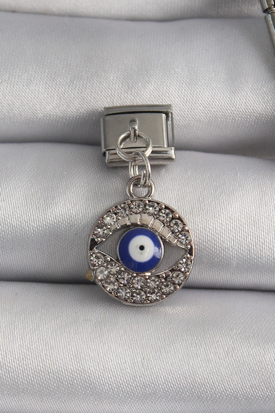 esplendor 316L Steel Silver Color Hanging Zircon Stone Eye Model Evil Eye Bea...