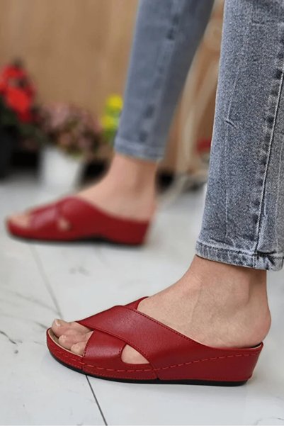 Wedell Montego Women's Orthopedic Sole Stylish Comfort Model Daily Slippers Young Mother Home Outdoor Slippers