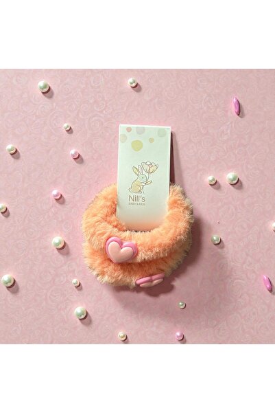 Nills Baby & Kids Plush Rubber Buckle – Orange with Heart Detail
