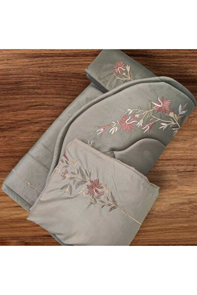 Arum Carpets طقم سجادة صلاة اسفنج مبطن مطرز مع شرشف صلاة مطرز مكسر خامة بارده...