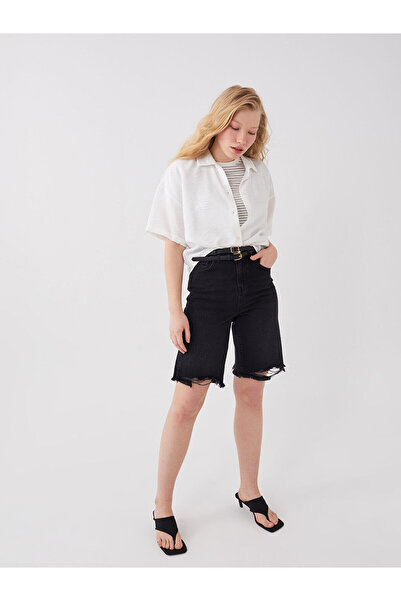 LC Waikiki Dámské džínové šortky s vysokým pasem – standardní střih