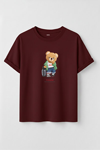 DK DAKSEL Unisex Traveler Teddy Bear Printed 100% Cotton Premium Design T-Shirt