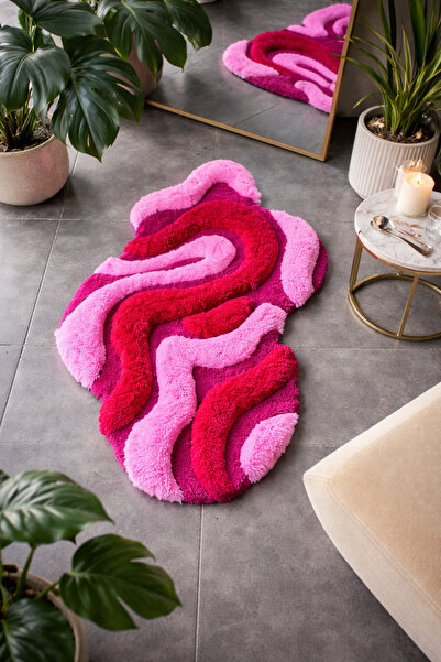 Pufero 3D El Yapımı Kıvrımlı Halı & Dekor