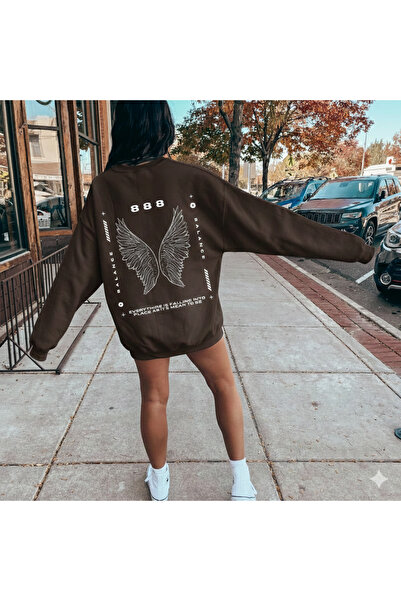 ALİ.COM Unisex 888 Manifest Denge Printed Crew Neck Oversized 3-Thread Fleece...