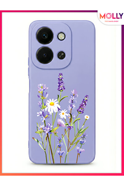 Molly Lilac Lavender Bloom Pattern Silicone Case for Xiaomi Redmi 15C