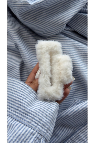 YOYYO Women's Black Plush Furry Oversized Clasp Buckle - Soft Textured Winter...