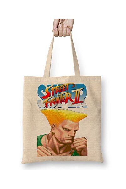 Toyaso Street Fighter 2 Fei Long White Cloth Bag Long Handle Shopping Bag Bea...