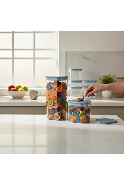 kleez Airtight Food Storage Containers | Set of 3 BPA-Free Clear Plastic Jars...