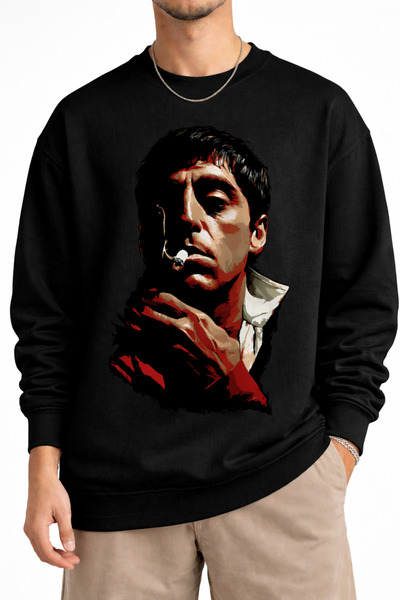 Infire clothing قصة فضفاضة سويت شيرت للجنسين مصنوع من القطن بنسبة 100% مطبوع