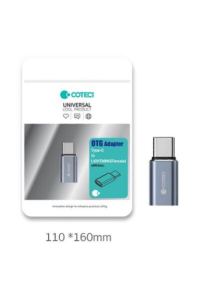 COTECi Android ve 15 16 17 iPhone Lightning to Type-C Dönüştürücü Adaptör Şar...