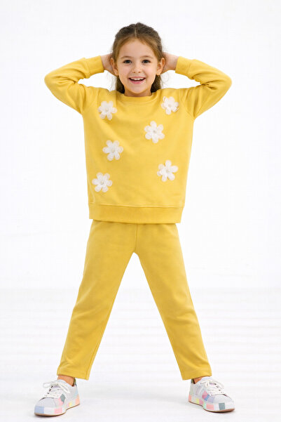 BABY SPORT Girl's Suit Pearl Grain Floral Accessories Long Sleeve Cotton 2-5 ...