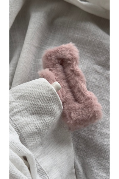 YOYYO Women's Black Plush Furry Oversized Clasp Buckle - Soft Textured Winter...