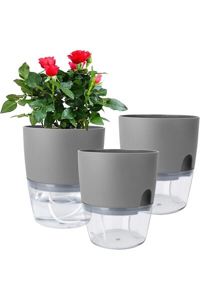 Generic Self-Watering Planters for Indoor Plants 6 Inch by Vanavazon, 3 Pots ...