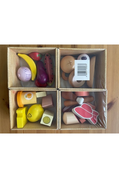 SEBSMADE Ahşap Montessori Mutfak Oyuncak Yiyecekler