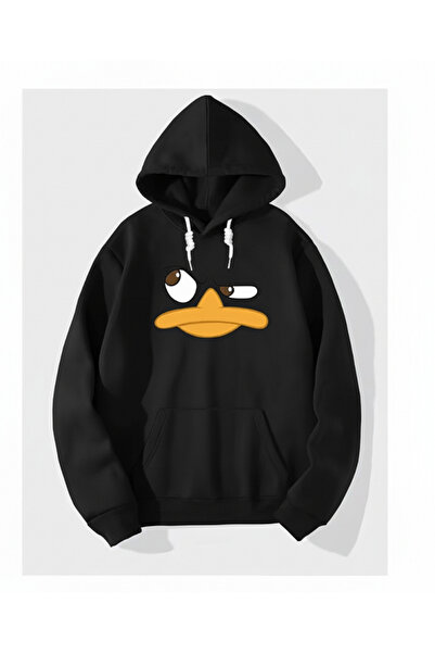 Mayer Butik Unisex Men/Women Angry Duffy Printed Cotton Oversized Hooded Swea...