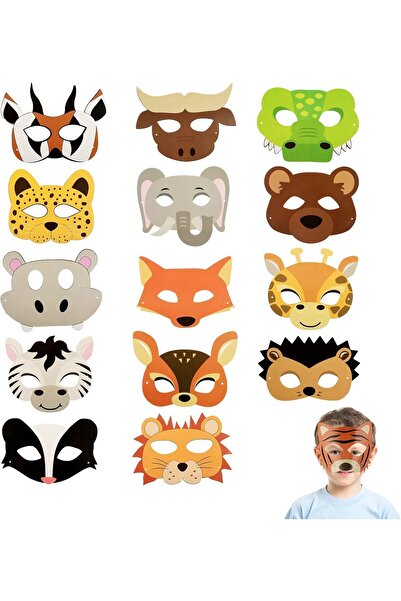 Generic مجموعة أقنعة حيوانات سيوسي، هدايا حفلات السفاري للأطفال والكبار - تتض...