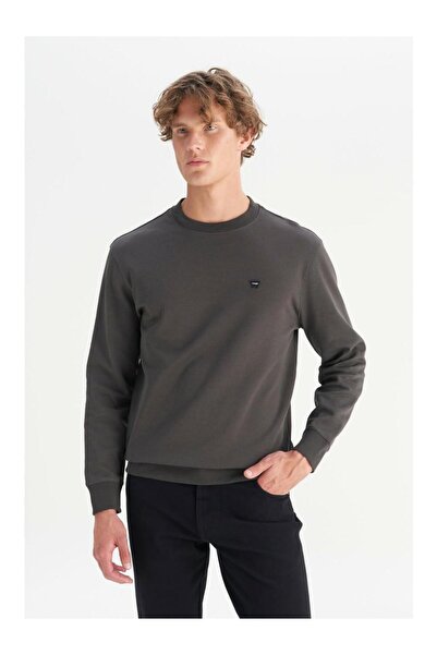 WRANGLER Ανδρικό φούτερ με λαιμόκοψη W252025533W Anthracite Regular Fit