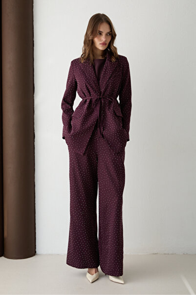 Melike Tatar Stone Crepe Jacket Set 32-2652