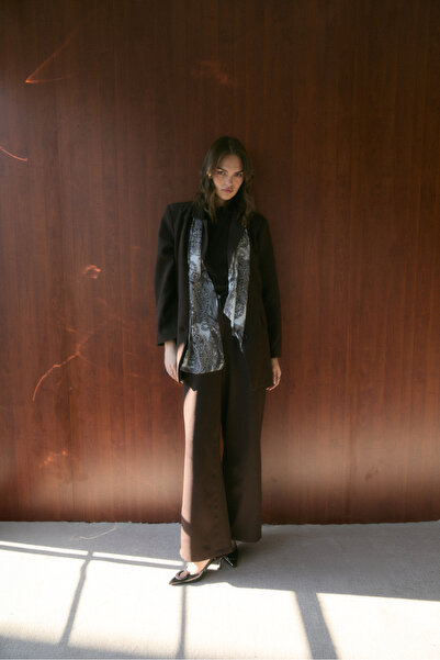 Melike Tatar Patterned Scarf and Jacket Set 32-2654