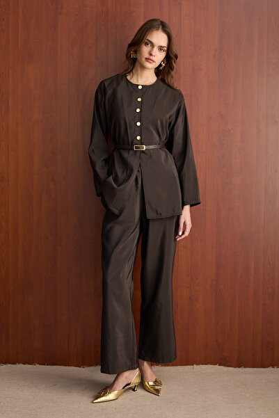 Melike Tatar Buttoned Belted Suit 32-2622