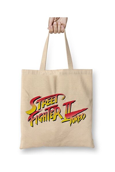 Toyaso Street Fighter White Tote Bag Long Handle Shopping Bag Beach Bag