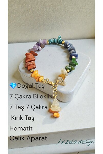 arzela Doğal Taş Çakra Bileklik Celik Aparat