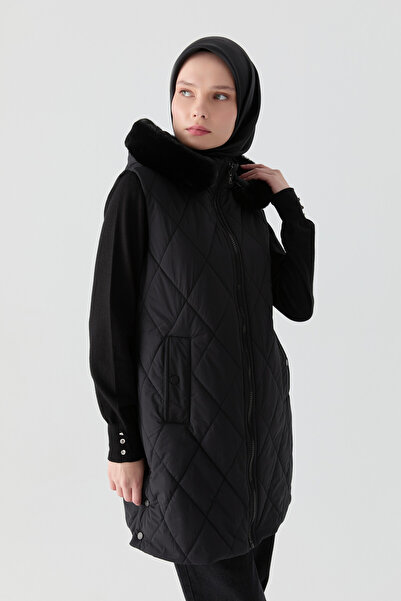 Tuğba Kapitone Yelek - Siyah