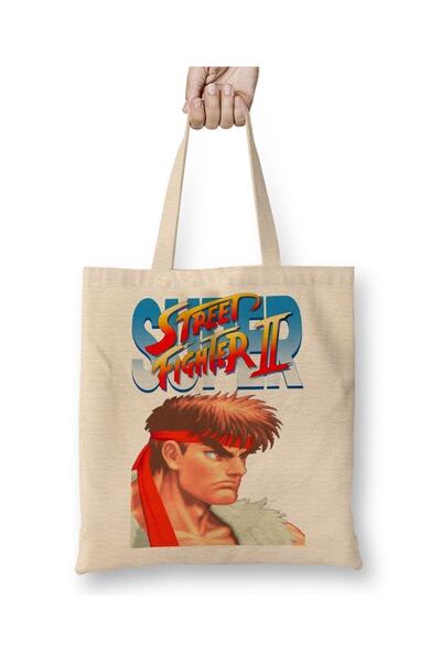 Toyaso Street Fighter 2 Honda White Cloth Bag Long Handle Shopping Bag Beach Bag