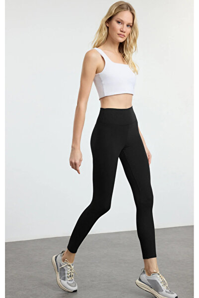 LUSHİGO Soft Brushed Fabric Reflector Print Detailed Full Length Knitted Spor...