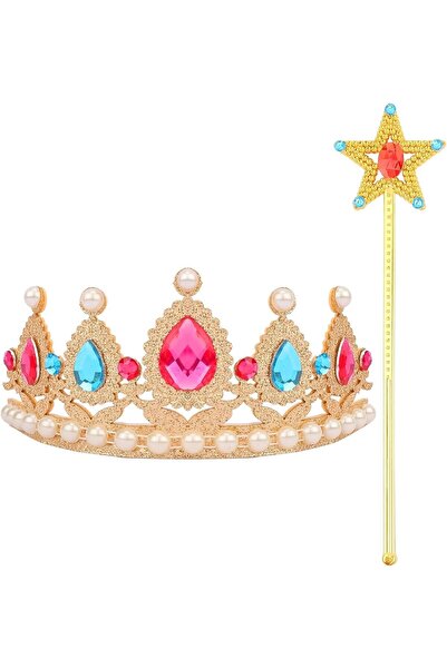 KASTWAVE Princess Dress Accessories, Crown and Wand for Little Girls, Birthda...