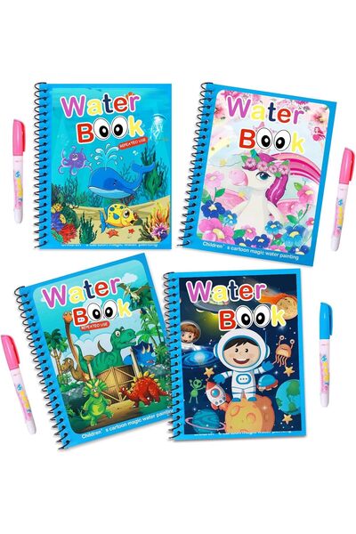 ELECDON مجموعة كتب تلوين بالألوان المائية للأطفال