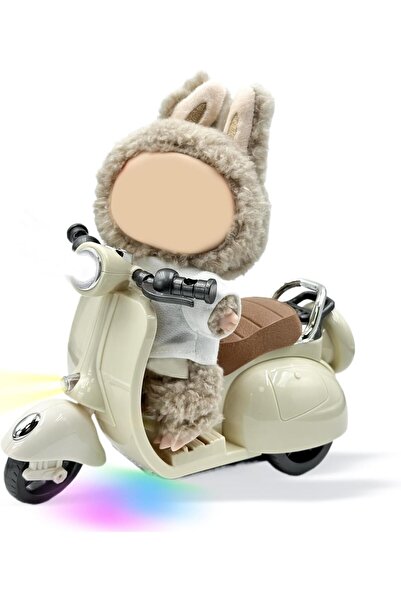 Generic سكوتر كهربائي للدمى من لابوبو، ملحقات للدمى مع موسيقى وأضواء، بلاستيك...