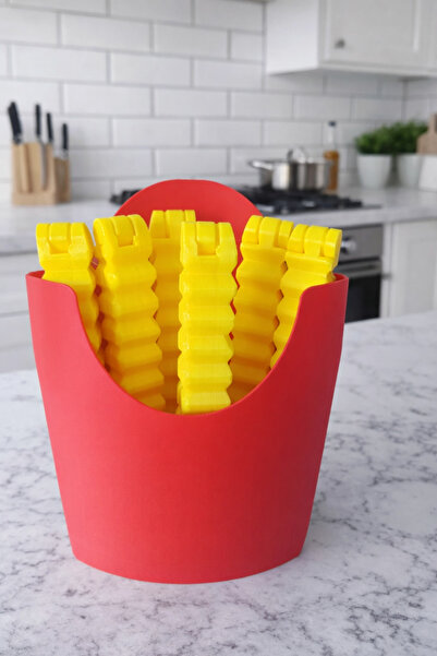 3D FUTURİSTİC Patates Kızartması Şeklinde 11 cm boyutunda 6'lı Poşet kapatıcı...