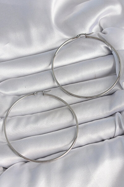 esplendor أقراط دائرية من الفولاذ المقاوم للصدأ للنساء مقاس 63 ملم