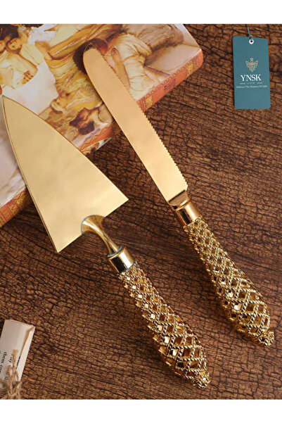 YNSK Luxury |   Embroidery |   2-Piece Luxury Cake Knife and Spatula Set