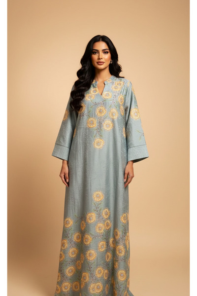 Moda Line Rose-themed jalabiya with sparkling rhinestones