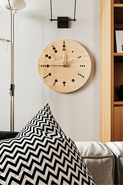 Wooden Studio Modern Ofis Duvar Saati, Ahşap Saat, Salon Duvar Saati, Ev Duva...