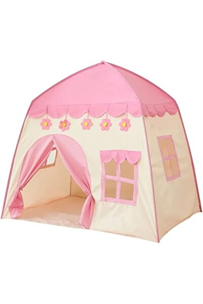 Generic خيمة تيبي كبيرة للأطفال - زهور وردية