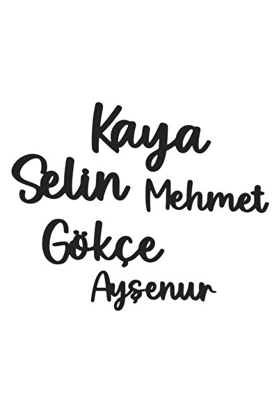 Pelince Kişiye Özel Lazer Kesim Renkli Ahşap İsim | Takı Yastığı Kelime Harf ...